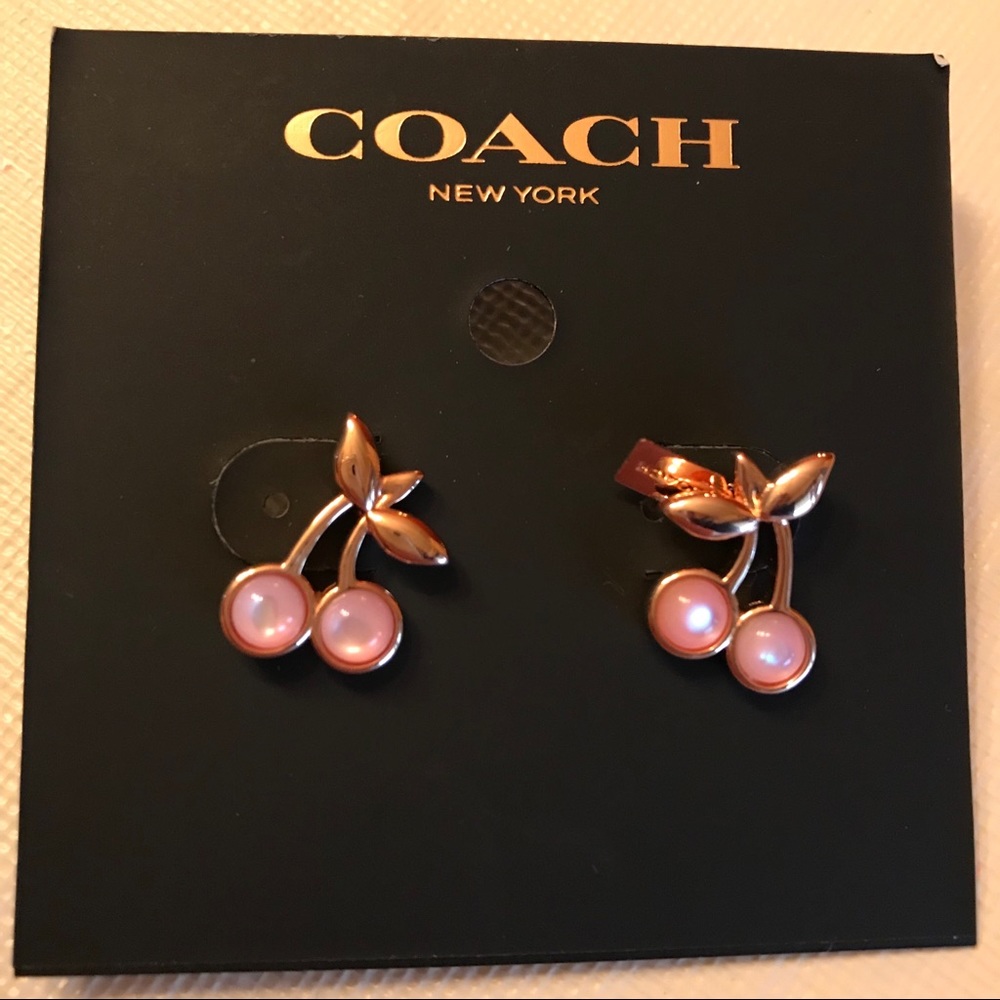 NWT - Coach cherry/gold earrings